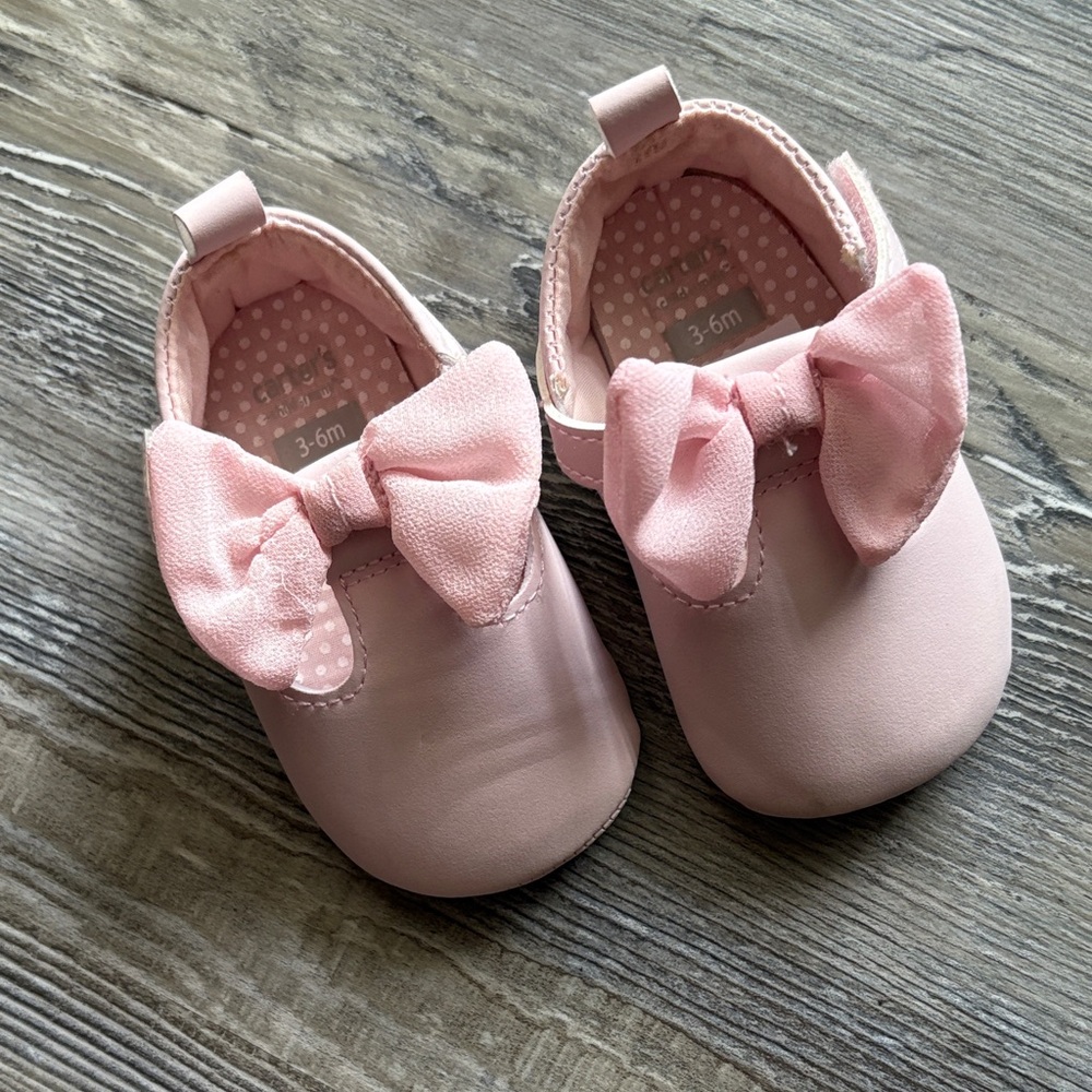 Carter's Soft Pink Baby Shoes with Bow